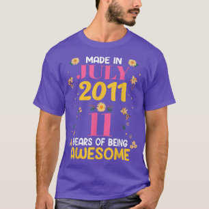 T-shirt Cadeaux pour filles de 11 ans fabriqués en juillet
