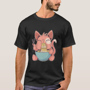 T-shirt Cadeaux Pour Les Amateurs D'Anime Ramen Cat Neko A