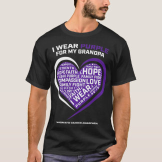 T-shirt Cadeaux Produits Purple Grand-Père Cancer Pancréat