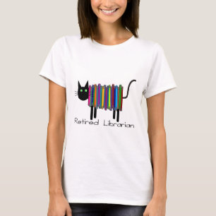 T-shirt Cadeaux retirés de chat de livre de bibliothécaire