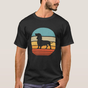 T-shirt Cadeaux Rétro Silhouette Vintage Teckel Amoureux d