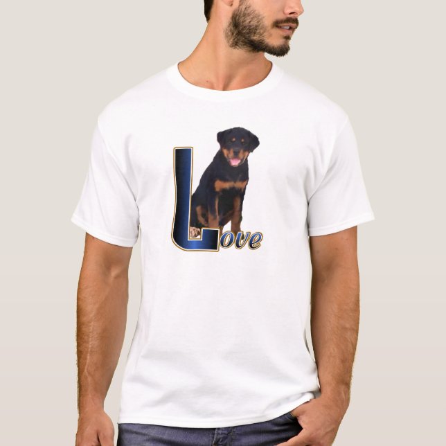 T-shirt Cadeaux Rottweiler amoureux (Devant)