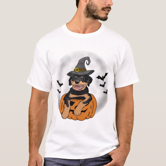 T-SHIRT CADEAUX ROTTWEILER HALLOWEEN (Devant)