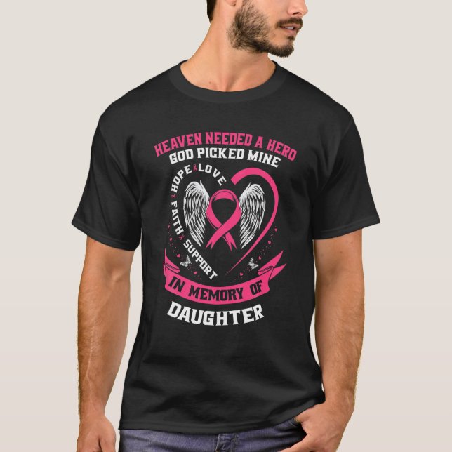 T-shirt Cadeaux Sympathiques Perte De Fille Cancer Du Sein (Devant)