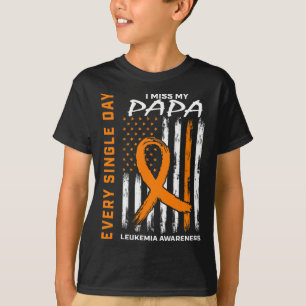 T-shirt Cadeaux Sympathiques Perte De Papa Orange Leukemia