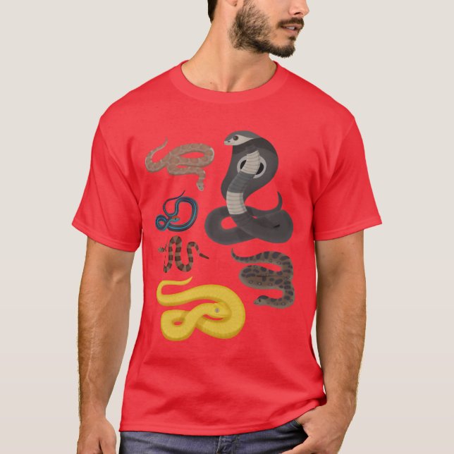 T-shirt Cadeaux Types de serpents reptiles Animaux (Devant)
