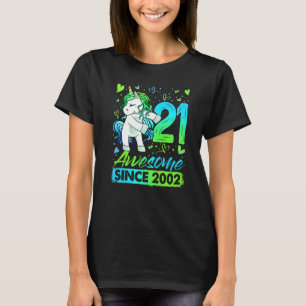 T-shirt Cadeaux Unicorne Flossing 21 Ans 21e Anniversaire