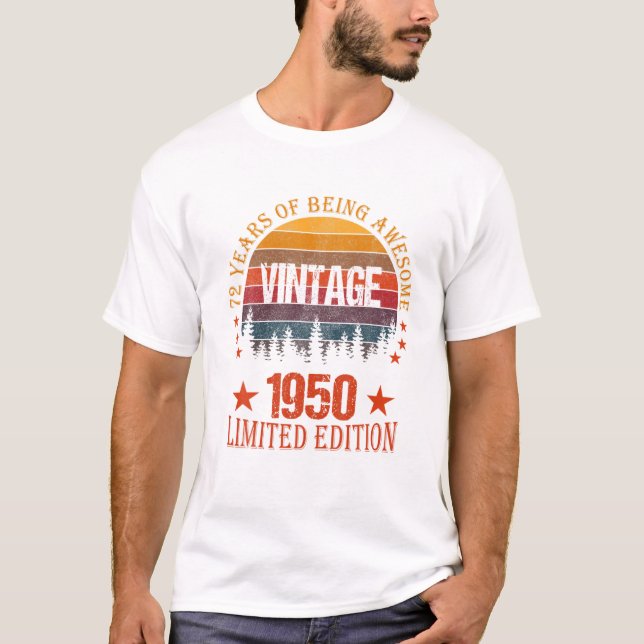 T-shirt Cadeaux Vintage 1950 Limited (Devant)