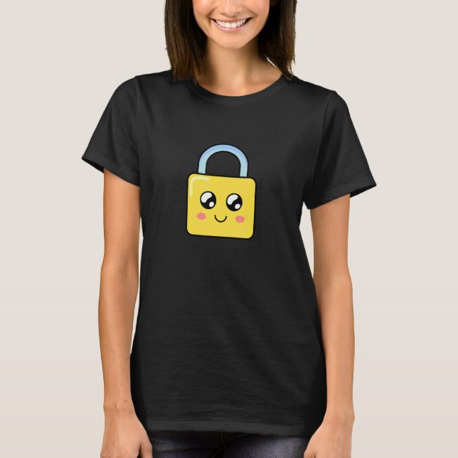 T-shirt Cadenas Jaune Avec De Mignons Yeux Googly (Devant)