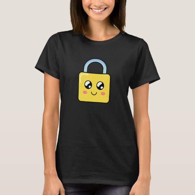 T-shirt Cadenas Jaune Avec De Mignons Yeux Googly (Devant)