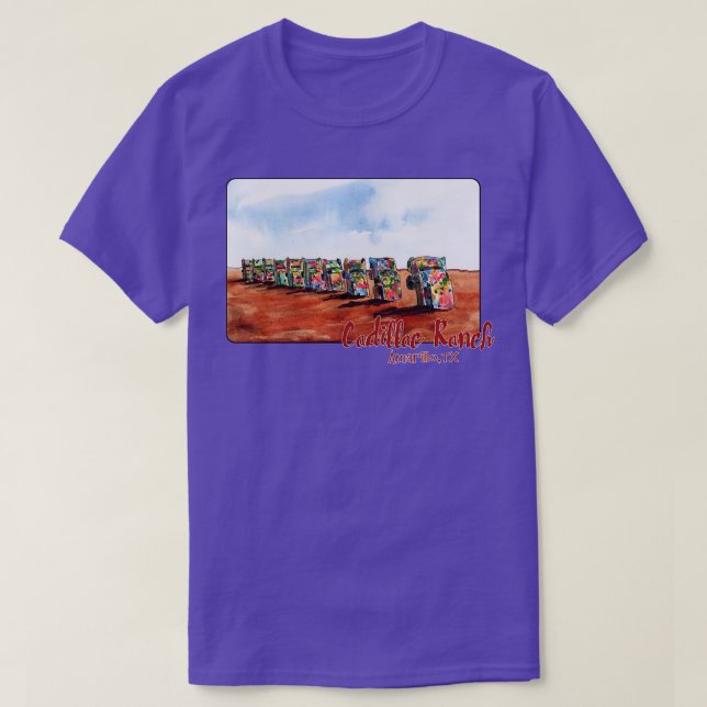 T-shirt Cadillac Ranch Amarillo Texas (Design devant)