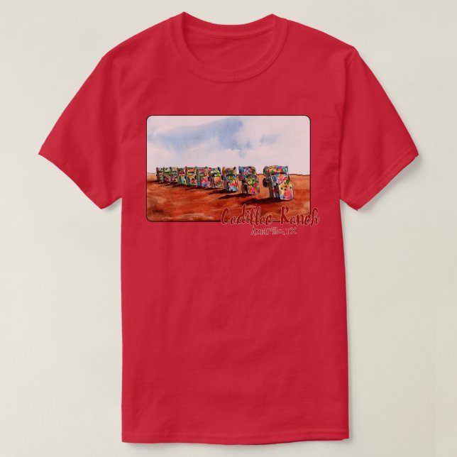 T-shirt Cadillac Ranch Amarillo Texas (Design devant)