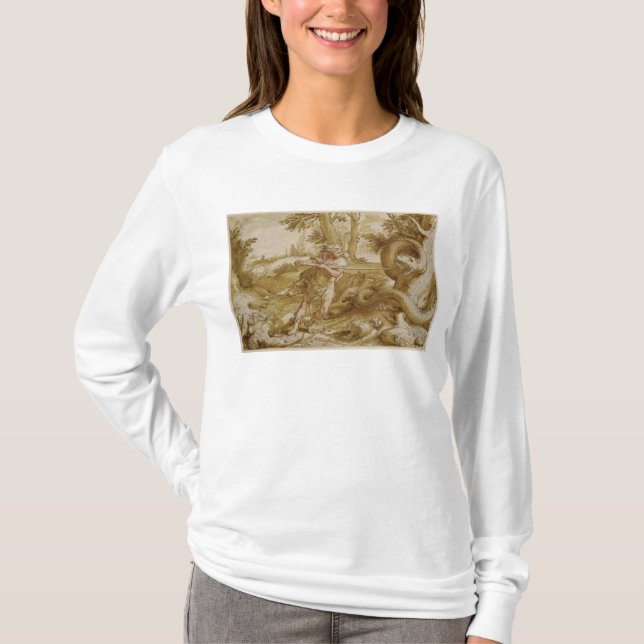T-shirt Cadmus environ pour attaquer un dragon (Devant)