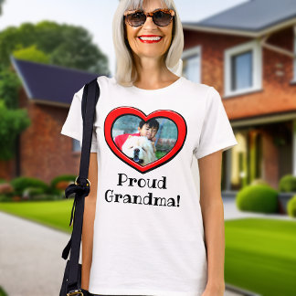 T-shirt Cadre cardiaque Grand-mère Photo Fête des mères Pe