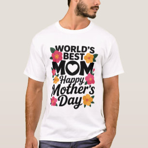 T-shirt Cadre de coin floral coloré sur fond noir