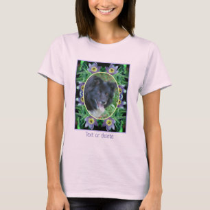 T-shirt Cadre de fleurs de pasque violettes Créer votre pr