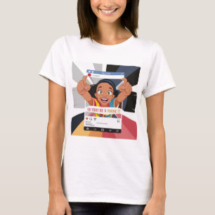 T-shirt Cadre de médias sociaux Fête d'anniversaire drôle
