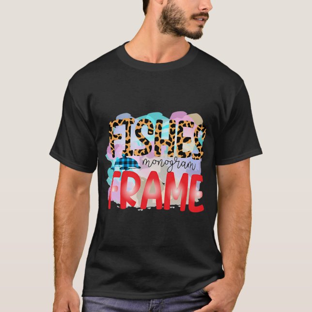 T-shirt Cadre de monogramme de poissons (Devant)