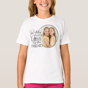 T-shirt Cadre photo d'ami avec lettrage d'anniversaire min