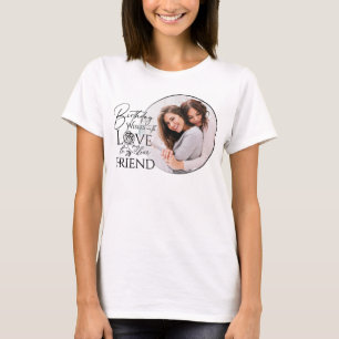 T-shirt Cadre photo d'ami avec lettrage d'anniversaire min