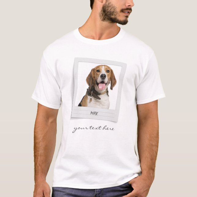 T-shirt Cadre photo d'anniversaire Beagle personnalisé (Devant)