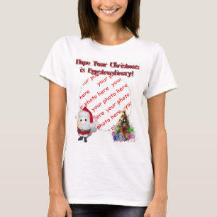 T-shirt Cadre photo de l'oeuf mignon Père Noël