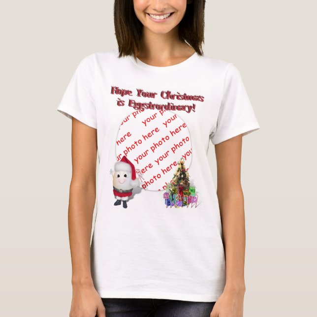 T-shirt Cadre photo de l'oeuf mignon Père Noël (Devant)