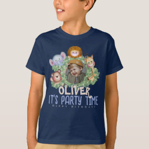 T-shirt Cadre photo de mignons animaux de la jungle
