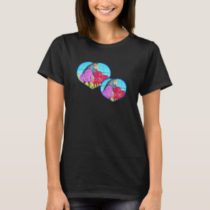 T-shirt Cadre photo deux coeurs personnalisé amour moderne
