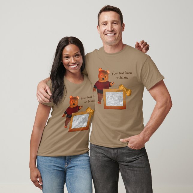 T-shirt Cadre photo personnalisé de l'ours mignon (Unisexe)