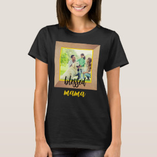 T-shirt Cadre Photo Personnalisé Maman Chanceuse Mignonn