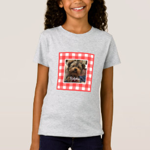T-Shirt Cadre Photo Personnalisé Pays Buffalo Rouge Check