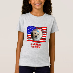 T-Shirt Cadre photo personnalisé USA American Flag Patriot