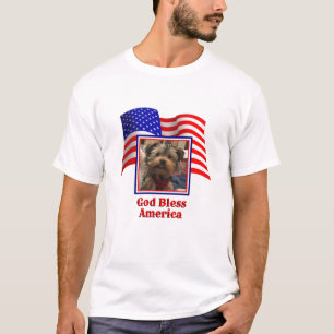T-shirt Cadre photo personnalisé USA American Flag Patriot
