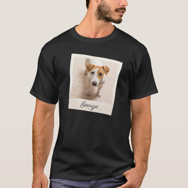 T-shirt Cadre photo pour animaux de compagnie Bois rustiqu (Devant)