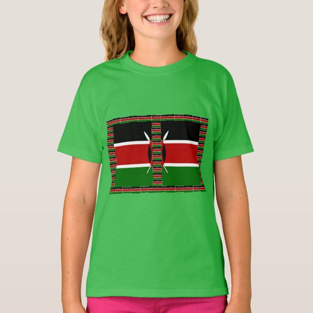 T-shirt Cadres de bordure de drapeaux miniatures sans cout (Devant)