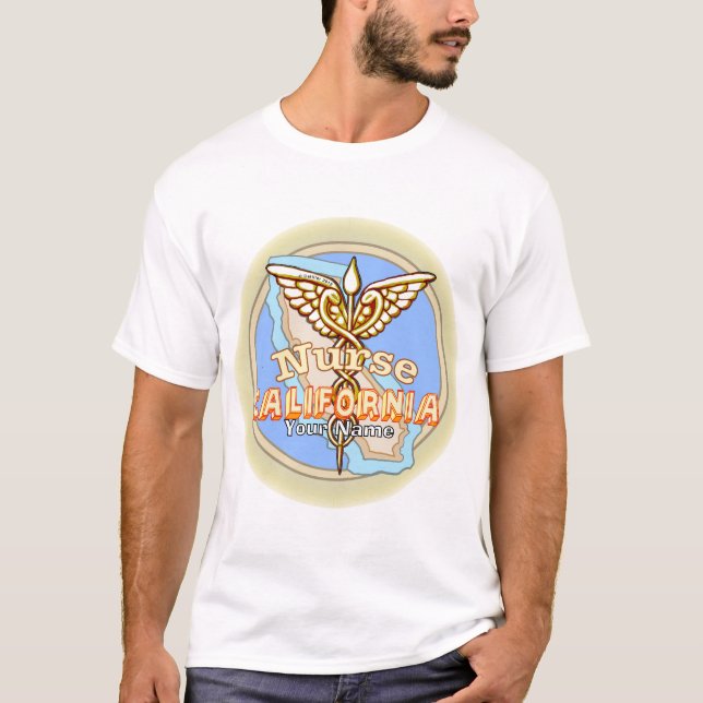 T-Shirt Caducée d'infirmière de Californie (Devant)