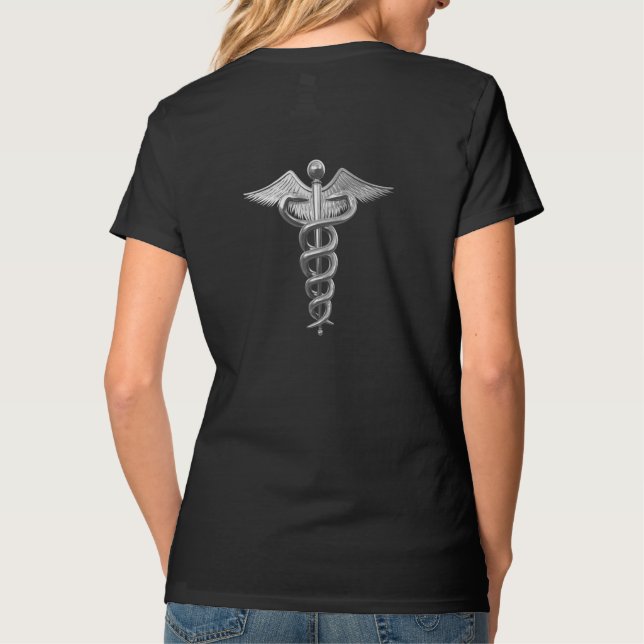 T-shirt Caducée Médicale en argent (Dos)