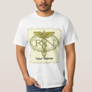 T-shirt Caducée ovale en or Infirmière diplômée