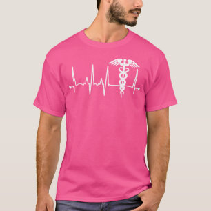 T-shirt Caduceus De Coeur Pour Femmes Hommes Infirmière Mé
