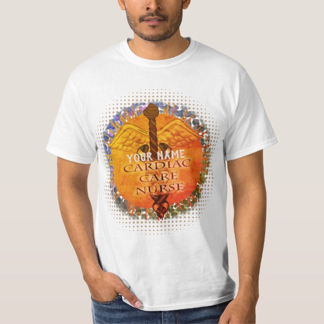 T-shirt Caduceus sur mesure Soins cardiaques Infirmière T- (Devant)
