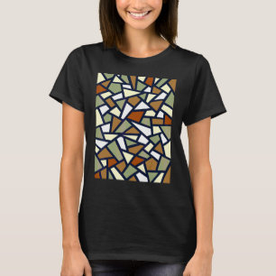 T-shirt Café Abstrait Géométrique Noir Tan Grey W