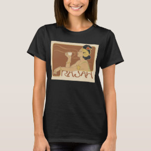 T-shirt Café Art Nouveau vintage Rajah, dame avec café