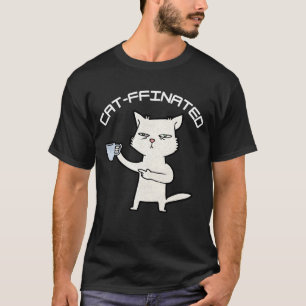 T-shirt Café attrayant Humeur Drôle Conception de chat