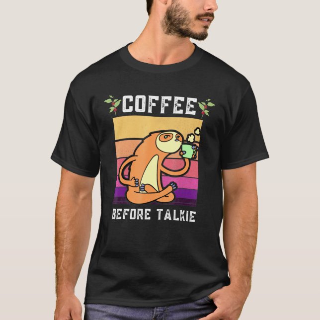 T-shirt Café avant Talkie Sloth (Devant)