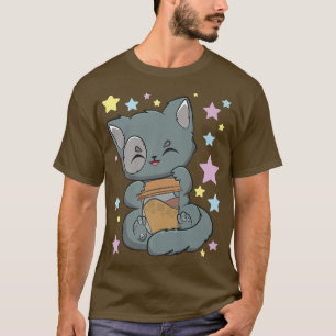 T-shirt Café Avec Café Moma Et Anime Cute Neko Fo