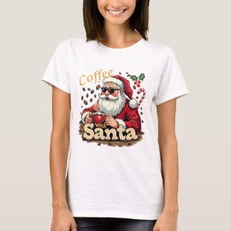 T-shirt Café avec Père Noël Christmas Tee