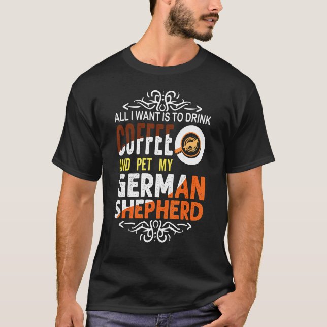 T-shirt Café berger allemand (Devant)