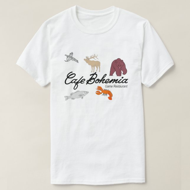 T-shirt Cafe Bohemia Game Restaurant, Chicago (Design devant)