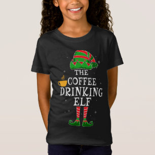 T-Shirt Café Boire Elfe Correspondant Famille Fonds de Noë